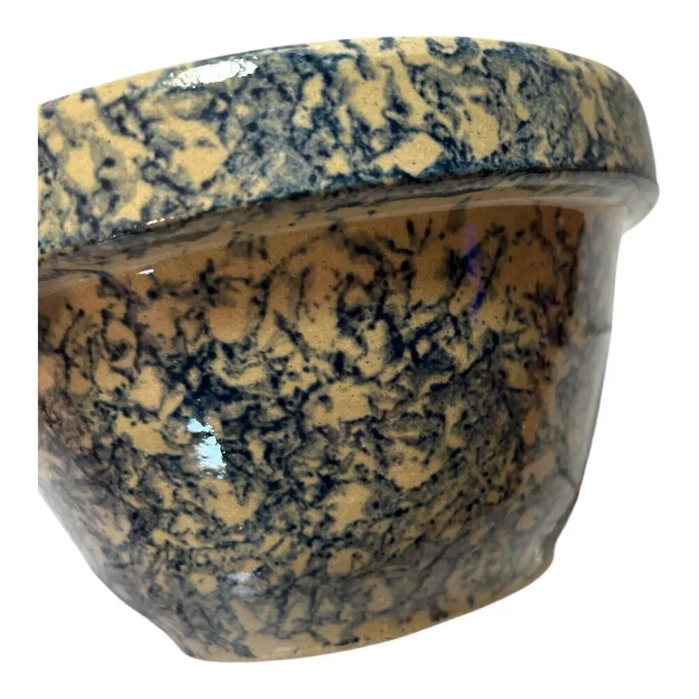 Robinson Ransbottom Roseville, OH Blue Sponge Ware Mixing Bowl 700 7” x 4”